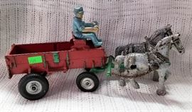 260.1 Arcade Cast Iron Horse and Wagon
