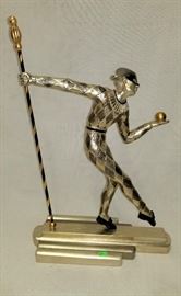 286 Art Deco Wood Jester Sculpture