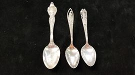 302.1 3 Sterling Collectors Spoons