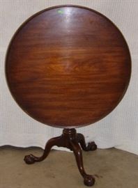 355.1 Kittinger Mahogany Claw Foot Tilt Top Table