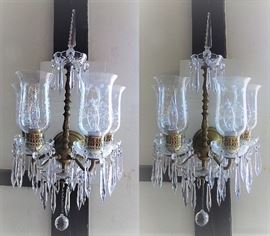 447 Brass Crystal Wall Sconces