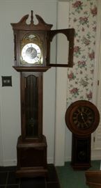 nice grandfather clock & wall clock