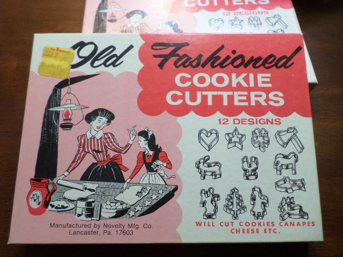 2 new in box 1950's cookie cutter sets of 12 each