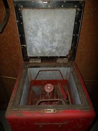 inside view of antique Coke Cooler