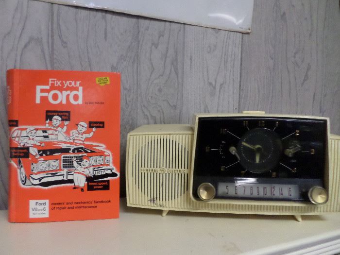 love this vintage Ford book & vintage clock radio - this cool radio is gone but the cool vintage 60's Ford book is still available