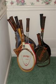 lots of tennis rackets!