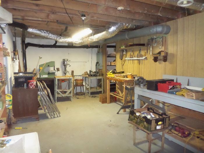 big tool room in the basement