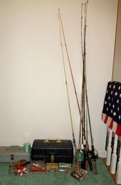 vintage fishing lures, poles