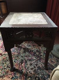 Asian marble top side table