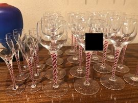 Vintage Venetian Glass "Latticino" swirl glassware