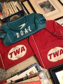TWA & BOAC travel bags 