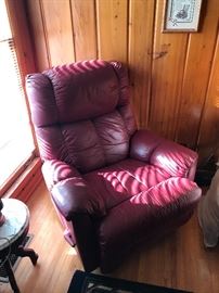 Leather recliner.  sits really well