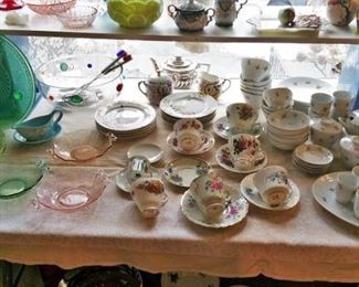 Fostoria - bone china cups and saucers - sweet Chinese dinnerware set- other misc china