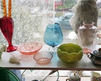 vintage colored glassware