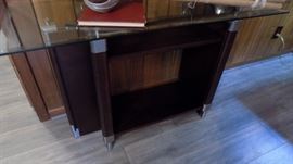 wood/glass console table...see the matching coffee table
