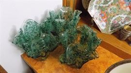 art glass lamp shades...for 3 light ceiling fixture