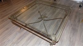 wrought iron/glass coffee table
