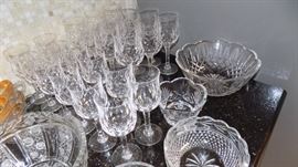 Kosta crystal stemware...Waterford bowls, Galway Crystal bowl