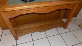Oak/tile console table