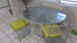 wrought iron dinette set...patio table/chairs