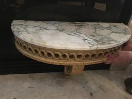 Vintage Wall Table/Pedestal with Marble Top!