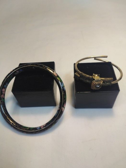 One cloissonne bracelet, one antique bracelet      https://ctbids.com/#!/description/share/86418