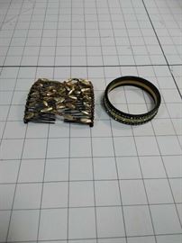 Beaded hair combs and Bakelite bracelet with rhinestones   https://ctbids.com/#!/description/share/86471