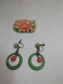matching brooch and earrings, made in Japan https://ctbids.com/#!/description/share/86412
