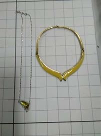 Gold porcelain chocker and jeweled butterfly necklace https://ctbids.com/#!/description/share/86469