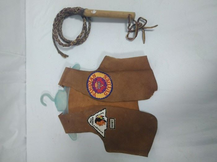 children's YMCA Y-indian guide vest and leather whiphttps://ctbids.com/#!/description/share/86524