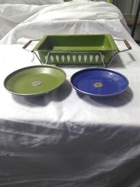 vintage Catherine Holm baking dish and two side dishes made in Norway                    https://ctbids.com/#!/description/share/86505