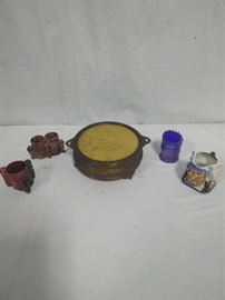 Glass and Metal divided dish and assorted toothpick holders https://ctbids.com/#!/description/share/86545