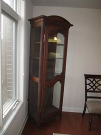 Antique Worm hole curio cabinet