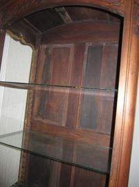 Antique Worm hole curio cabinet