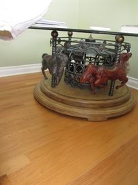 Carousel Base Glass Topped Round Table