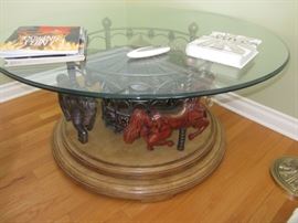 Carousel Base Round Glass Topped Table