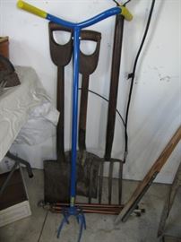 Garden Tools- weeder, pitchfork, shovels