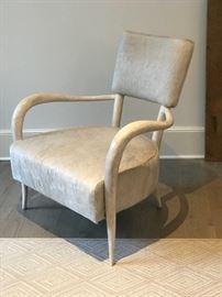 Bernhardt Elka Chair. Chair frame of faux cow horns is upholstered in hair-on-hide leather.