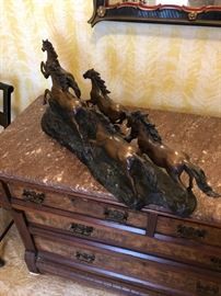 Bronze horse sculpture