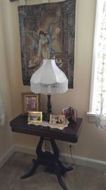 Duncan Phyfe lyre Pedestal Game Table 