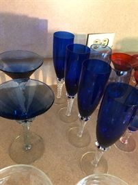Cobalt martini glasses
