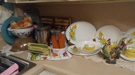 Kitchen collectibles linens, Shawnee pottery pyrex