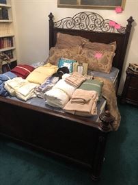 Queen size bed with mattress and boxspring