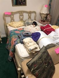 French Provincial bed with mattress