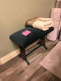 Antique wrought iron bench