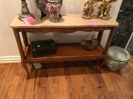 French Provincial marble top console table