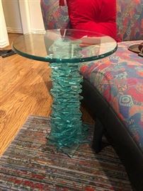 Matching Cut glass end table