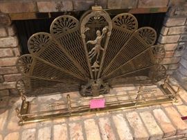 Brass fireplace screen