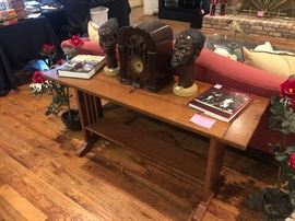 Mission oak sofa table