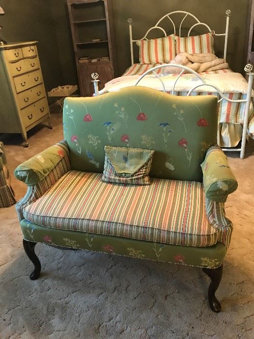 Upholstered love seat/ upholstery matches a chair 